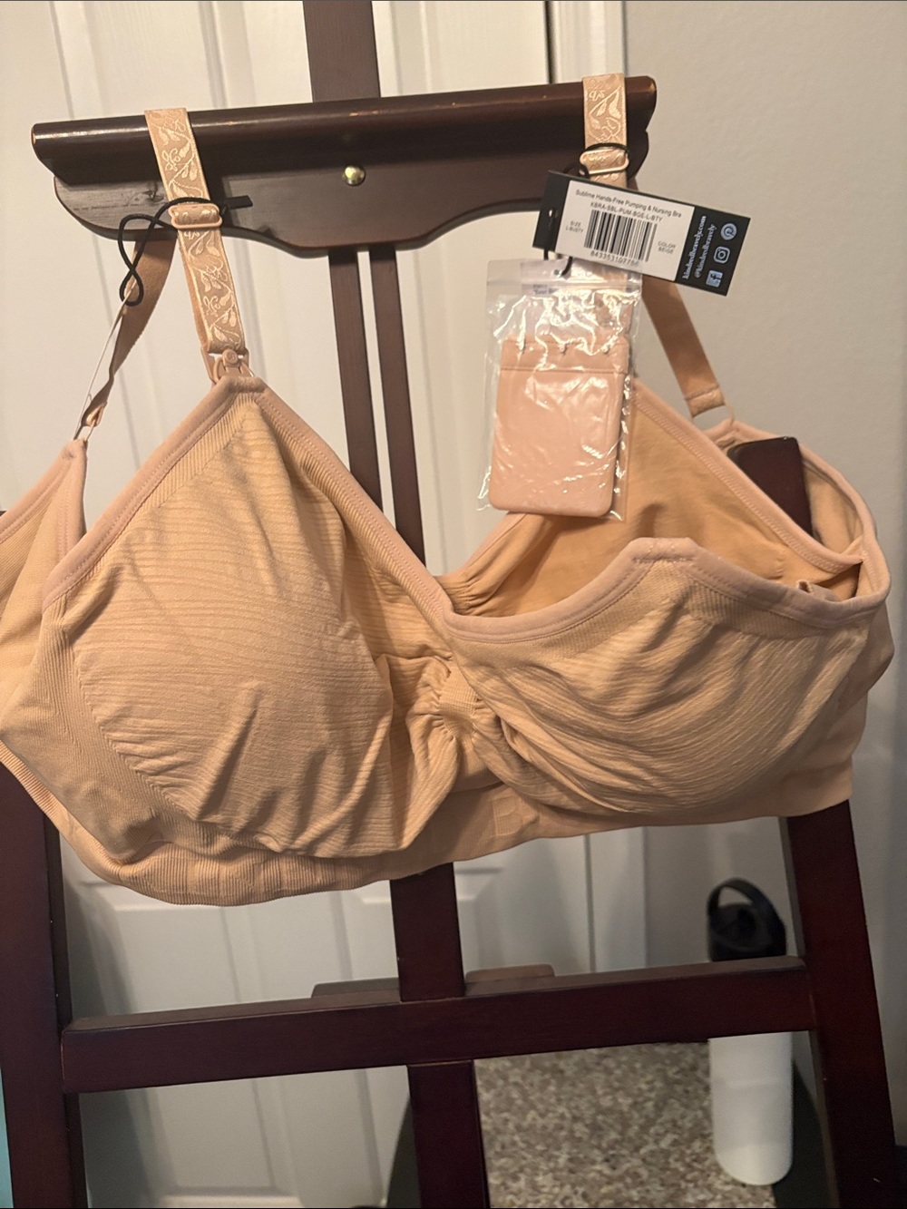 Kindred Bravely Sublime Hands-Free Pumping & Nursing Bra, Beige L-busty